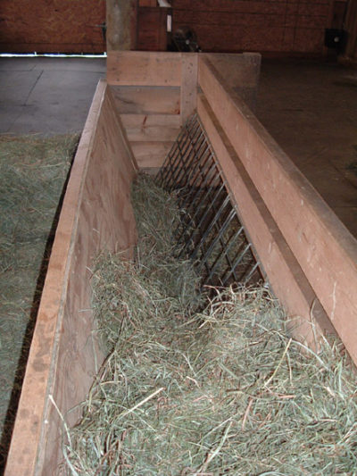 detail of feeders in alpaca barn, Snowshoe Farm, Peacham, VT